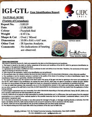 4.10/CT Natural Ruby with Govt Lab Certificate (4551)